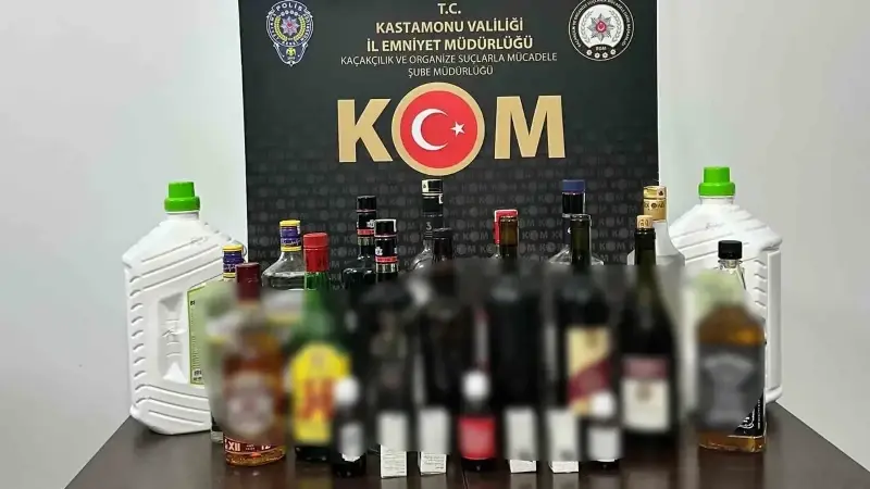 Kastamonu’da 15 şişe el yapımı alkol ele geçirildi