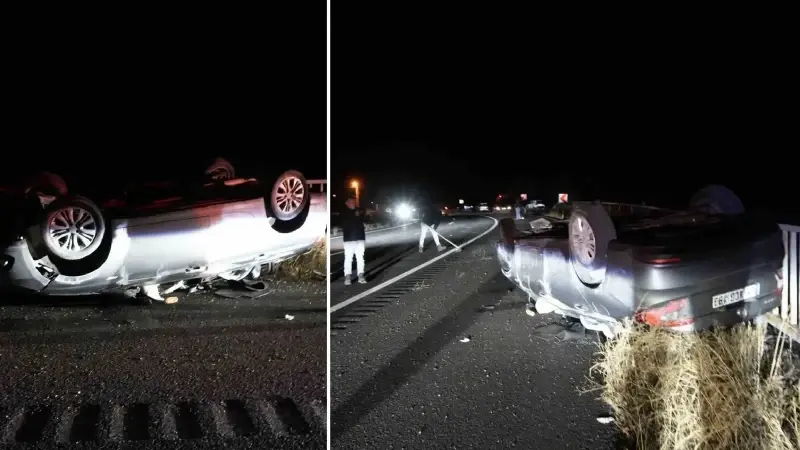 Gümüşhane’de otomobil takla attı: Beş kişi yaralandı